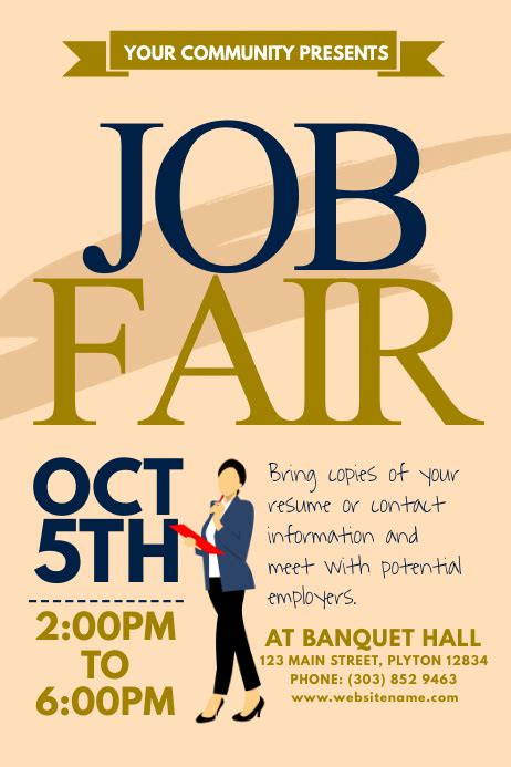 Free printable job fair poster template .